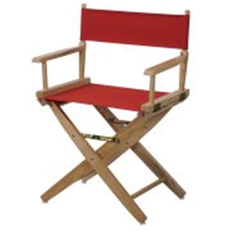 Doba-Bnt 206-00-032-11 18 in. Extra-Wide Premium Directors Chair, Natural Frame with Red Color Cover SA3280566